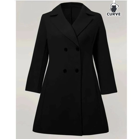 SHEIN Jackets & Blazers - Lapel Neck Double Breasted Overcoat size (12) 0xl. f26